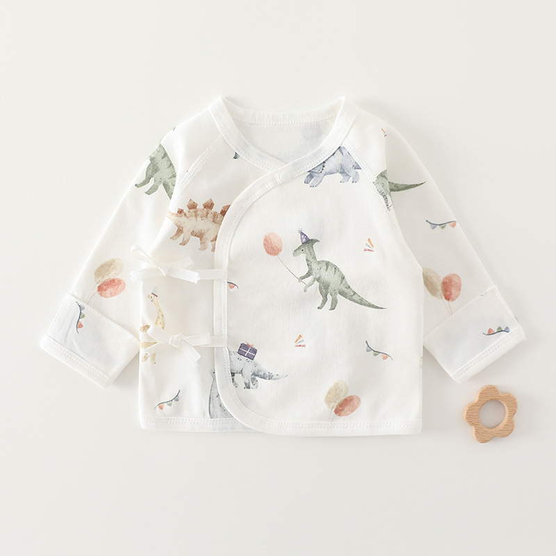 Новородено памучно облекло — унисекс, 0–12 месеца (до 80 см), 100% памук, кръгла яка (без качулка)