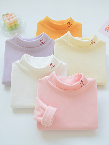 Alapréteg hosszú ujjú felső, fleece béléssel, DeRong anyag, 95% regenerált cellulóz rost, 3–8 éves gyermekek számára, őszi 2024, K-stílus