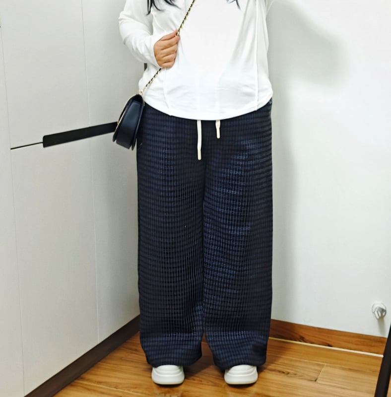 Γυναικείες παντελόνες ίσιας γραμμής με φλις επένδυση, ελαστική μέση, πολυεστέρας-σπαντέξ, κορεατικό casual στυλ, χειμώνας 2025