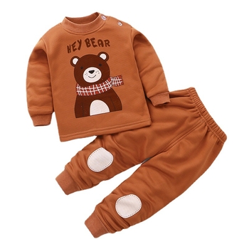 Dječji zimski termalni set donjeg rublje, Milk Silk, unisex, 1–3 godine, visok ovratnik, uzorak: pruge