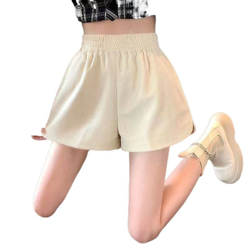 Ženske široke hlače s elastičnim pojasom, 3/4 duljina, poliester vlakno, vunena mješavina