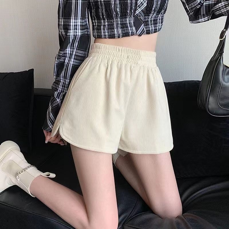 Ženske široke hlače s elastičnim pojasom, 3/4 duljina, poliester vlakno, vunena mješavina