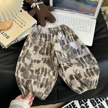 Dječje hlače za djevojčice s točkicama, 100% poliester, srednji pojas s elastičnim trakom, otvoreni prepona, mekana završna površina