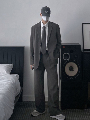 Kaheosaline ülikonnakomplekt, Korea stiilis retro laia lõikega, kerge äri stiil, suveväljaanne 2024, puuvillase jaatsetaat segu, 70.1% atsetaat