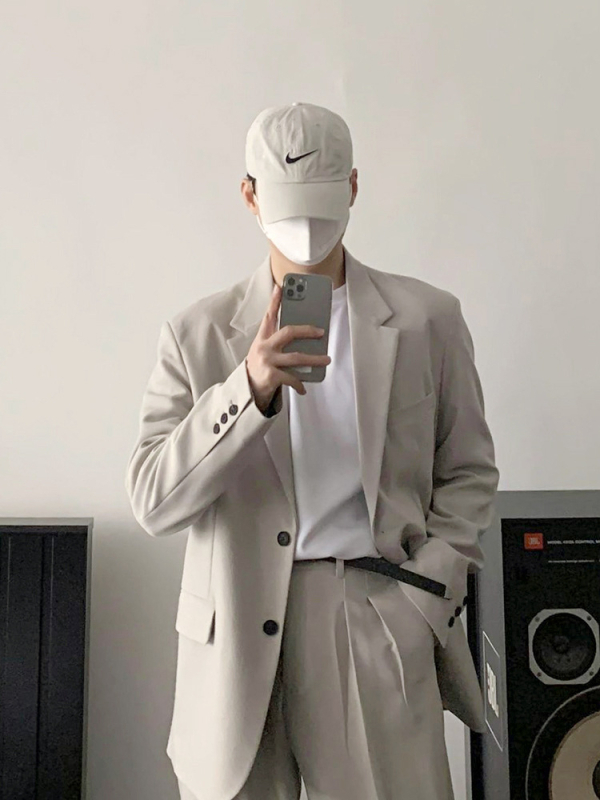 Kaheosaline ülikonnakomplekt, Korea stiilis retro laia lõikega, kerge äri stiil, suveväljaanne 2024, puuvillase jaatsetaat segu, 70.1% atsetaat