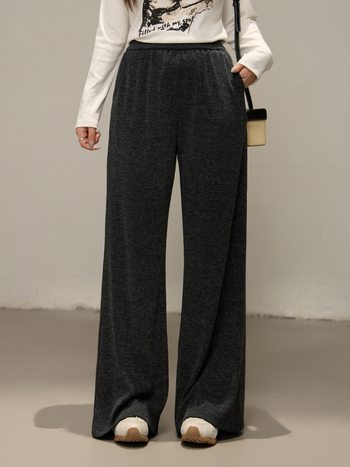 Ženske široke hlače od poliestera, visok pas, visoka elastičnost, elegantan gradski stil, ljeto 2025