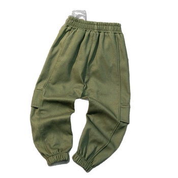 Dječje hlače, korejskog stila, s fleece podstavom, poliester tkanina, srednji pojas s elastikom