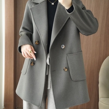 Chenille női kabát, japán-koreai casual stílus, 3/4-es ujjú, rövid fazon