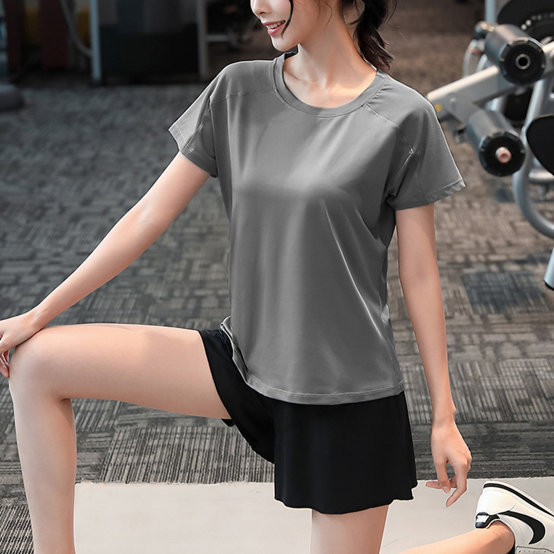 Женска мрежеста бързосъхнеща спортна тениска, свободна кройка, три четвърти ръкав, дизайн с цветови блокове, полиестер-спандекс смес