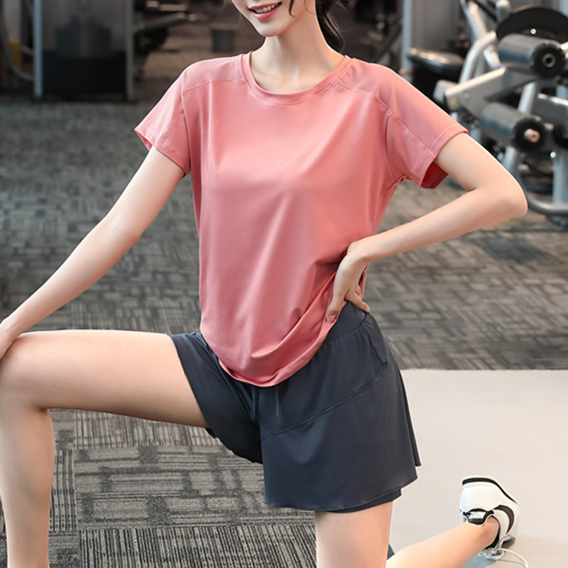 Женска мрежеста бързосъхнеща спортна тениска, свободна кройка, три четвърти ръкав, дизайн с цветови блокове, полиестер-спандекс смес