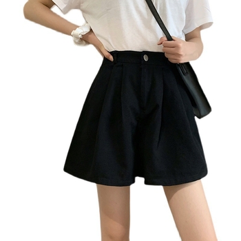 Casual široke hlače s visokim strukom, 3/4 duljine, tkanina PVC–poliesterska smjesa, mikroelastičnost