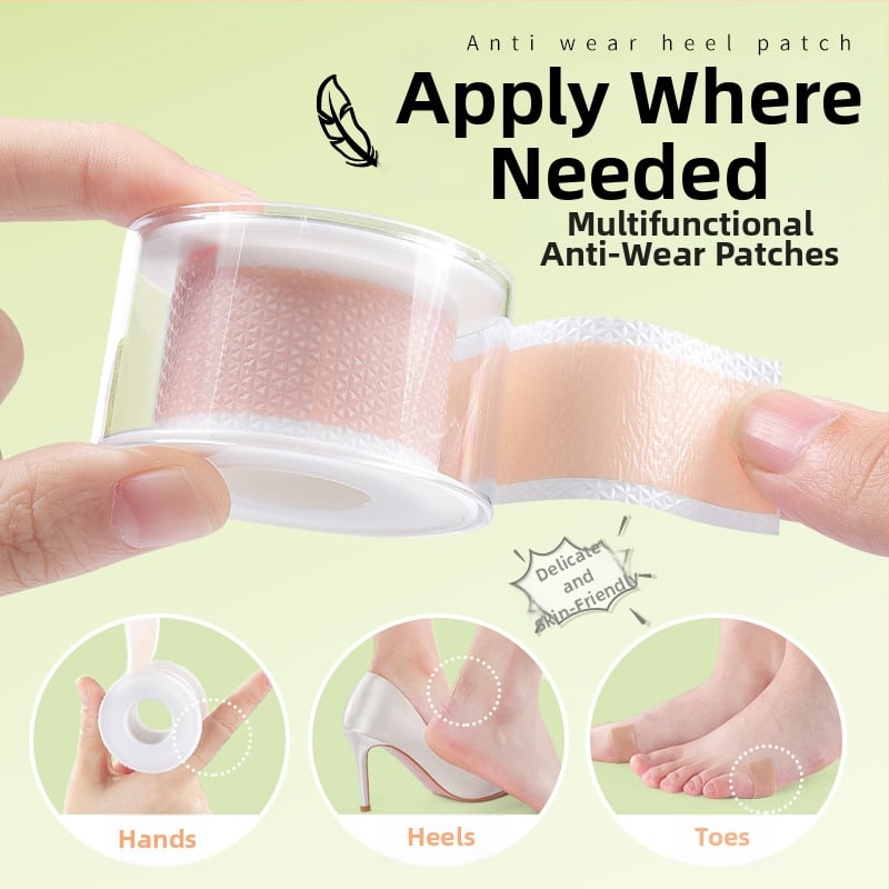 Silikoninė kulno pleistras, kvėpuojanti, atspari nusidėvėjimui, 0,3 mm storio, tinkama aukštiems kulniams