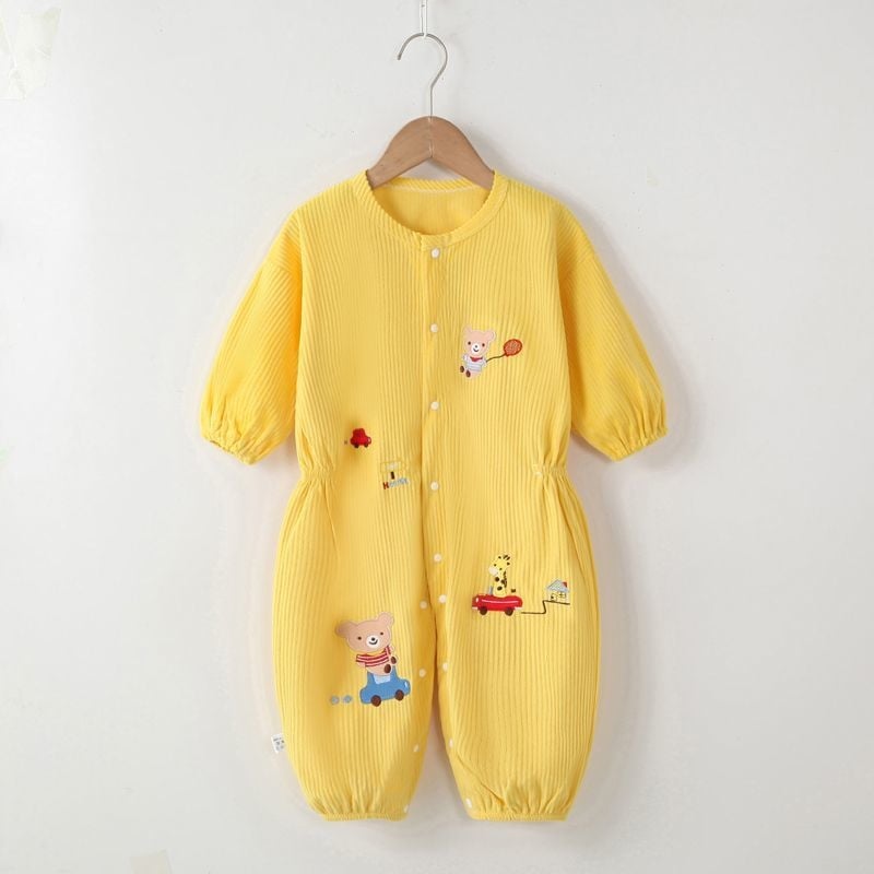 Egyrészes overál csecsemőknek corduroy anyagból, Cartoon mintával, Uniszex, 1–3 éveseknek, Biztonsági osztály A