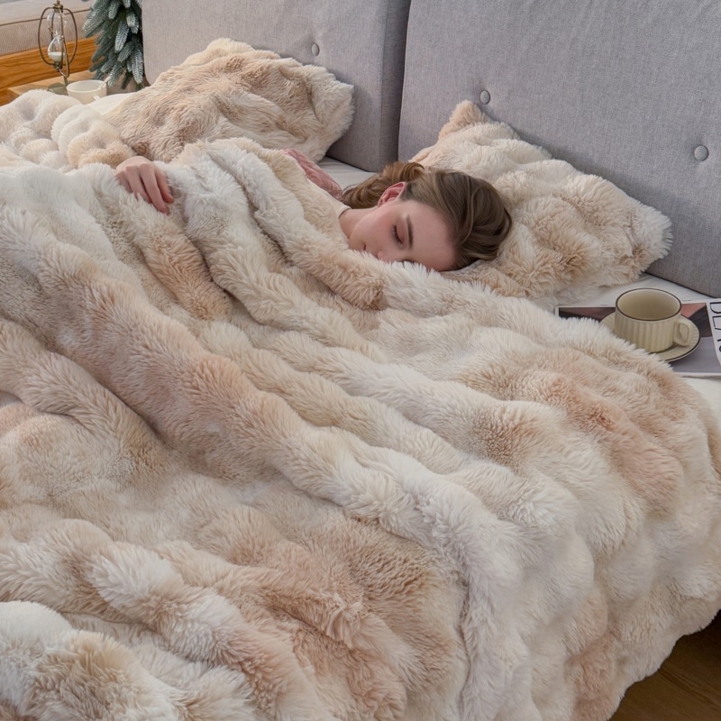 Poliesterio fleece pledė, 1000–1500 g, visiems metų laikams, lengvas prabangos stilius