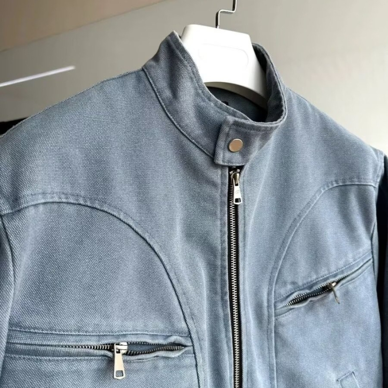 Muška jakna, korejskog stila, stojeći ovratnik, zip, udoban kroj, vanjski materijal pamuk 90%, podstava pamuk 90%, za proljeće i jesen, bočne džepove