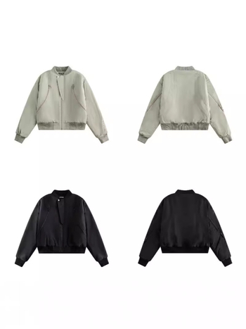 Бомбер яке с бейзболна яка, цип, свободна кройка, полиестер 95%+, дълги ръкави