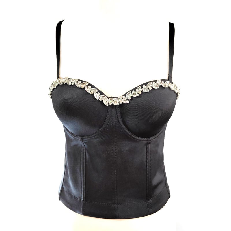 Bustier s remenima, uski kroj, obična duljina, pleteni materijal, acetatno vlakno