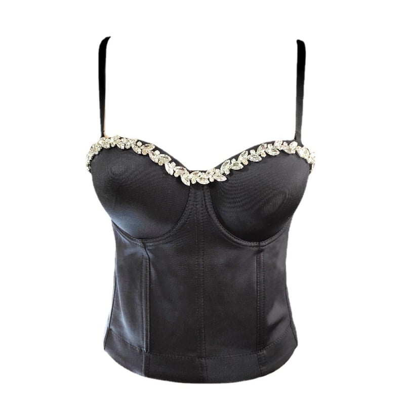 Bustier s remenima, uski kroj, obična duljina, pleteni materijal, acetatno vlakno