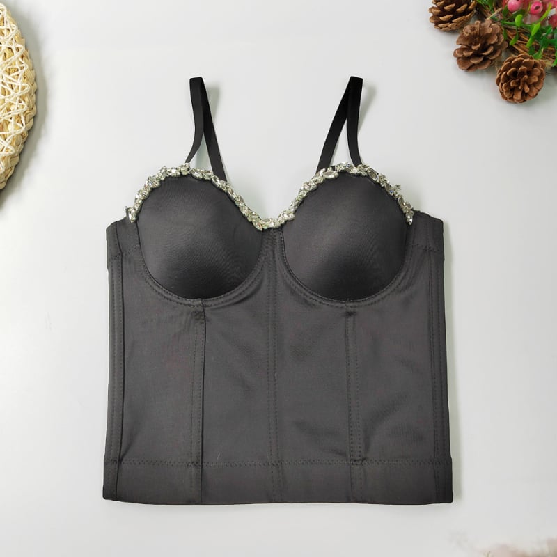Bustier s remenima, uski kroj, obična duljina, pleteni materijal, acetatno vlakno