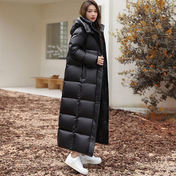 Love Damon dámska bunda s kapucňou, dĺžka nad kolená, výplň kačacím perím, kasmír 91–95%, polovičný golier