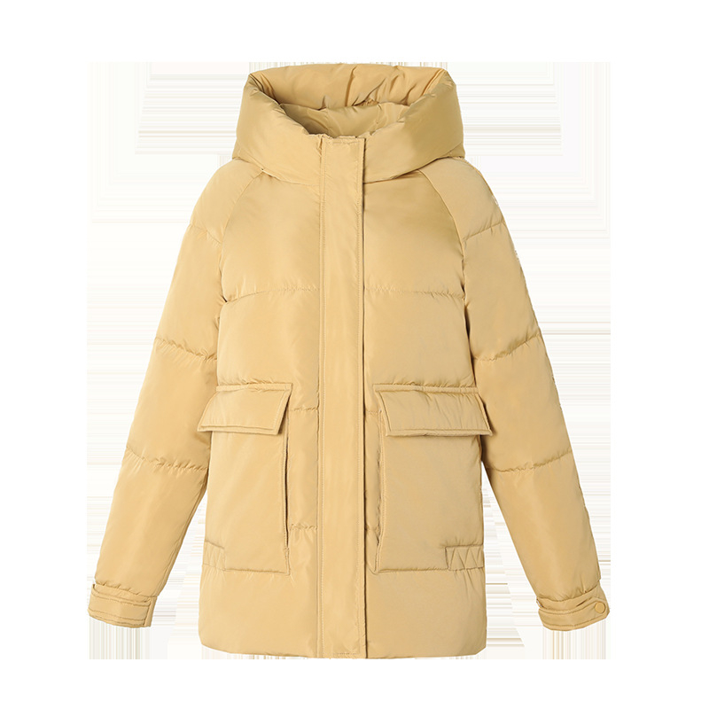 Huamengge Dámska bunda s kačacím down výplňou, kapucňa, voľný strih, 301–350 g výplň