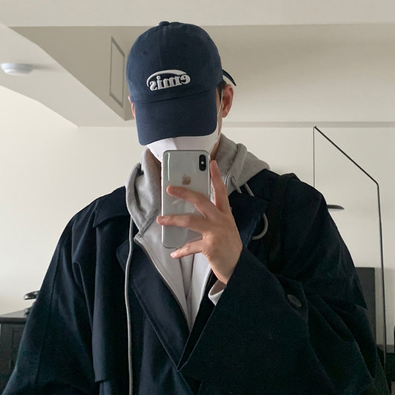 ASCLO pánske trench kabát, kórejský štýl, stredná dĺžka nad kolená, golier s klopou, pásik, zapínanie na jeden rad gombov