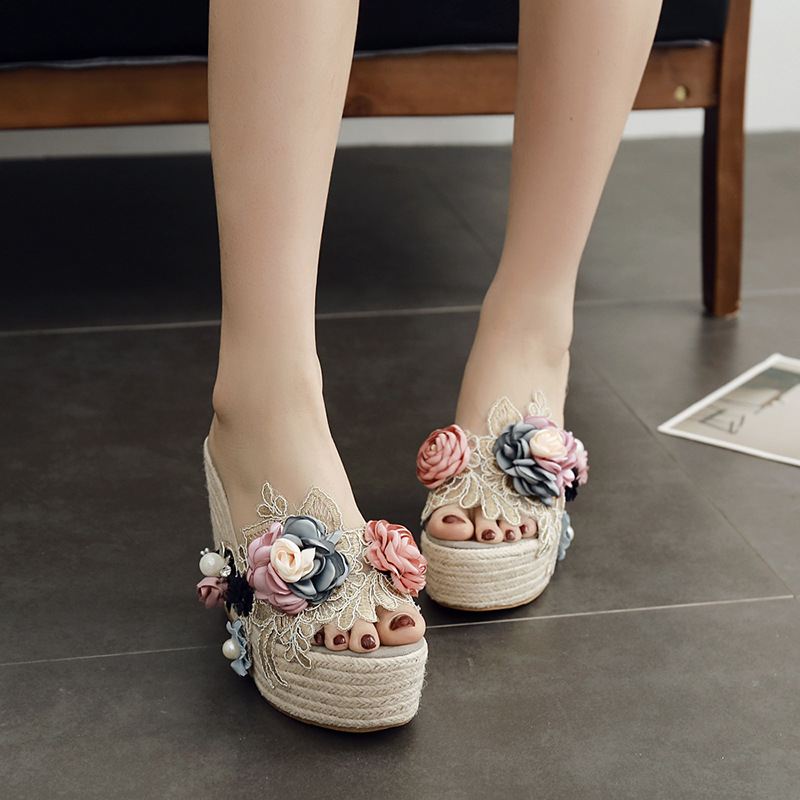 Sandale pentru femei cu mărgele, transparente, în stil coreean, deget deschis, partea superioară PU, talpă din cauciuc, talpă groasă