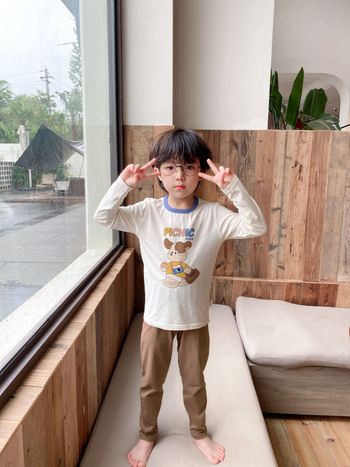 Dječji unisex pidžama set: pulover s dugim rukavima, okrugli izrez, 95% pamuk 5% elastan, Lycra