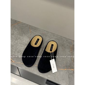 Γυναικείες slip-on παντόφλες Han dange, χωρίς λουριά, πάνω μέρος από nubuk δέρμα αγελάδας, εσωτερικό από imitation leather, αντιολισθητική σόλα από καουτσούκ, κλίση φτέρνας, πάχος σόλας 3–5 cm