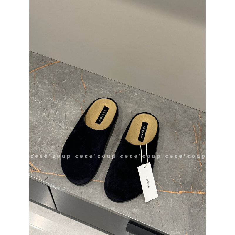 Γυναικείες slip-on παντόφλες Han dange, χωρίς λουριά, πάνω μέρος από nubuk δέρμα αγελάδας, εσωτερικό από imitation leather, αντιολισθητική σόλα από καουτσούκ, κλίση φτέρνας, πάχος σόλας 3–5 cm