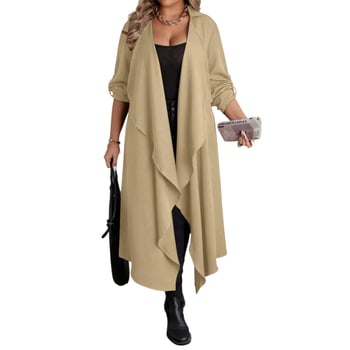 Женски полиестерен ветровкардиган с асиметричен дизайн, джобове с клапи, шалкова яка, едно копче