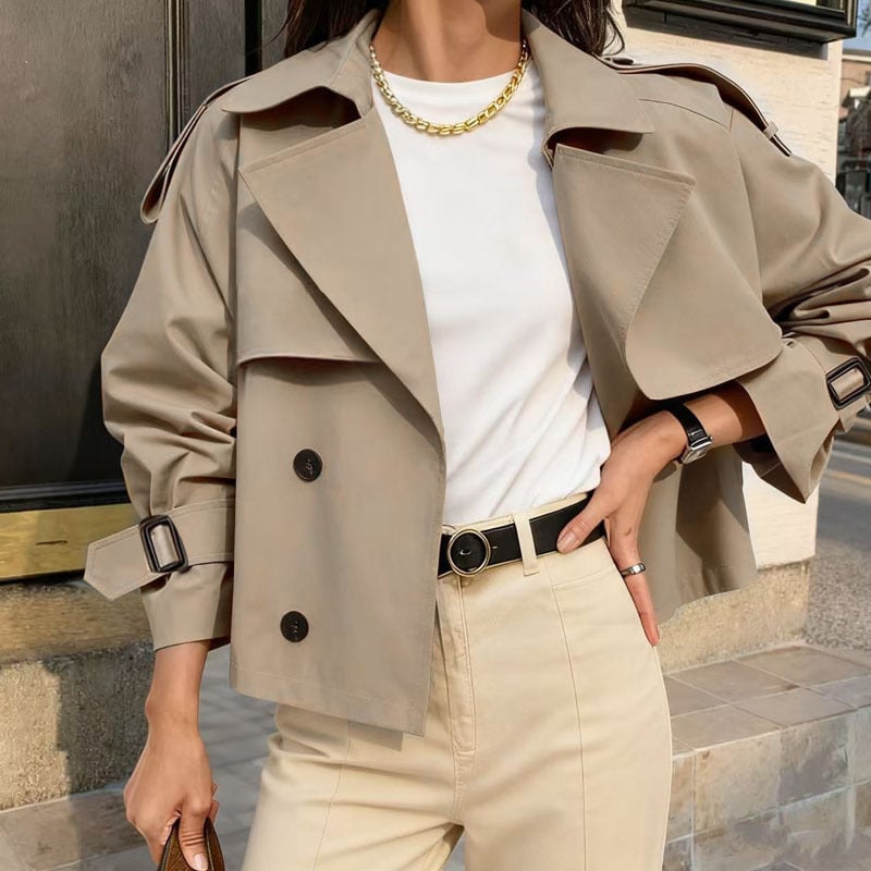 Sieviešu poliestera vēja jaka ar polo apkakli, brīvā piegriezuma, garas piedurknes, rudens 2025