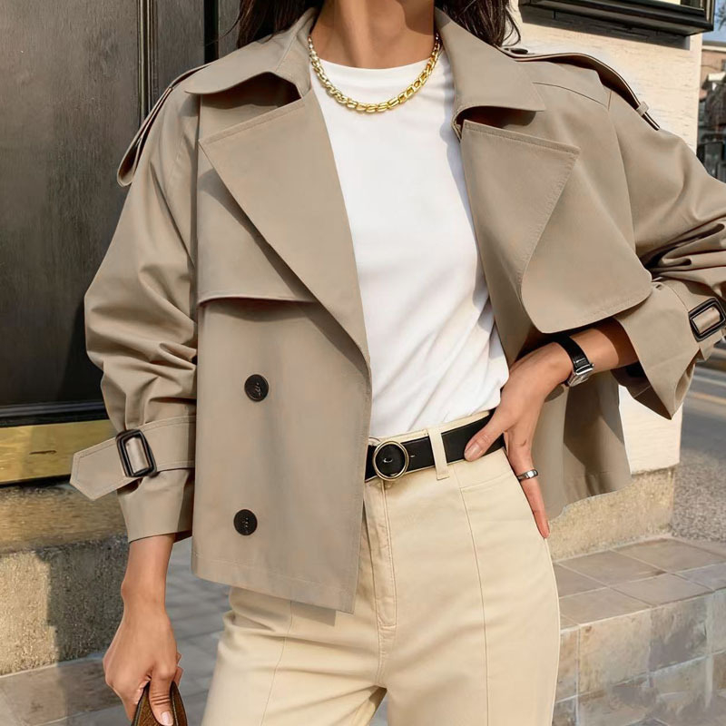 Sieviešu poliestera vēja jaka ar polo apkakli, brīvā piegriezuma, garas piedurknes, rudens 2025