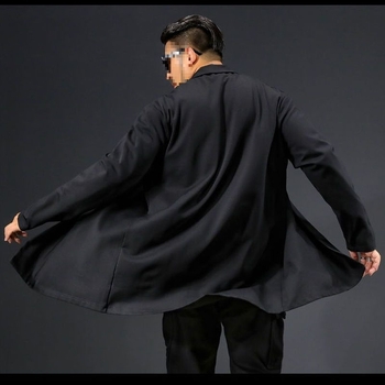 Ανδρικό παλτό με στάσιμο γιακά και κούμπωμα με μία σειρά (σύντομο στυλ, λεπτό ύφασμα μόνταλ, κύριο υλικό: γούνα κουνελιού)