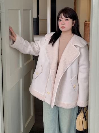 Sievietes ārējā jaka Deers Fiber Velvet, poliesteris 95%+, garas piedurknes, Sailor Collar, Thick