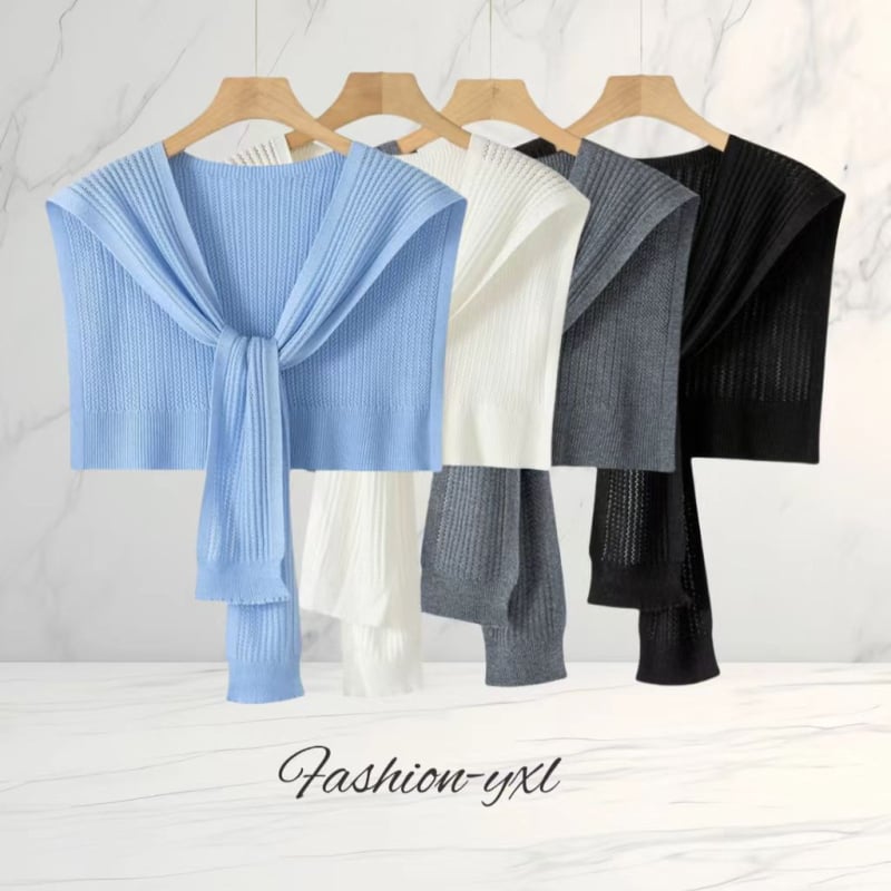 Șal tricotat pentru femei, țesut warp, formă pătrată, model monocrom, proces Jacquard