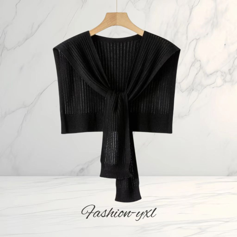 Șal tricotat pentru femei, țesut warp, formă pătrată, model monocrom, proces Jacquard