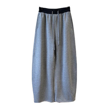 Pantaloni trening largi pentru femei, talie înaltă cu șnur reglabil, buzunare, stil urban, primăvara 2025