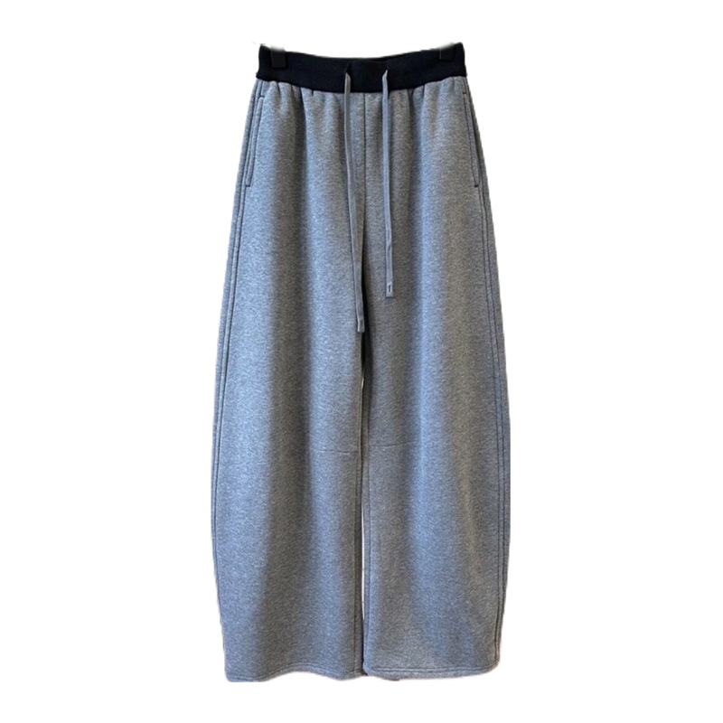 Pantaloni trening largi pentru femei, talie înaltă cu șnur reglabil, buzunare, stil urban, primăvara 2025