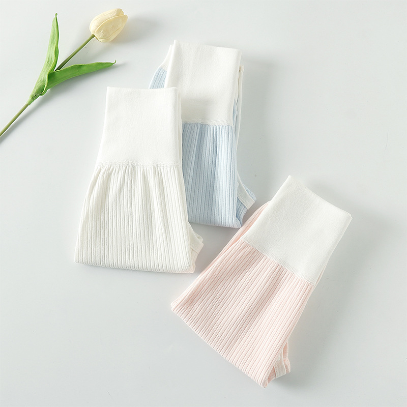 Pantaloni din bumbac 100% pentru bebeluși și copii, talie înaltă, talie elastică, pentru nou-născuți (0–1 an), fără deschidere în zona cracului