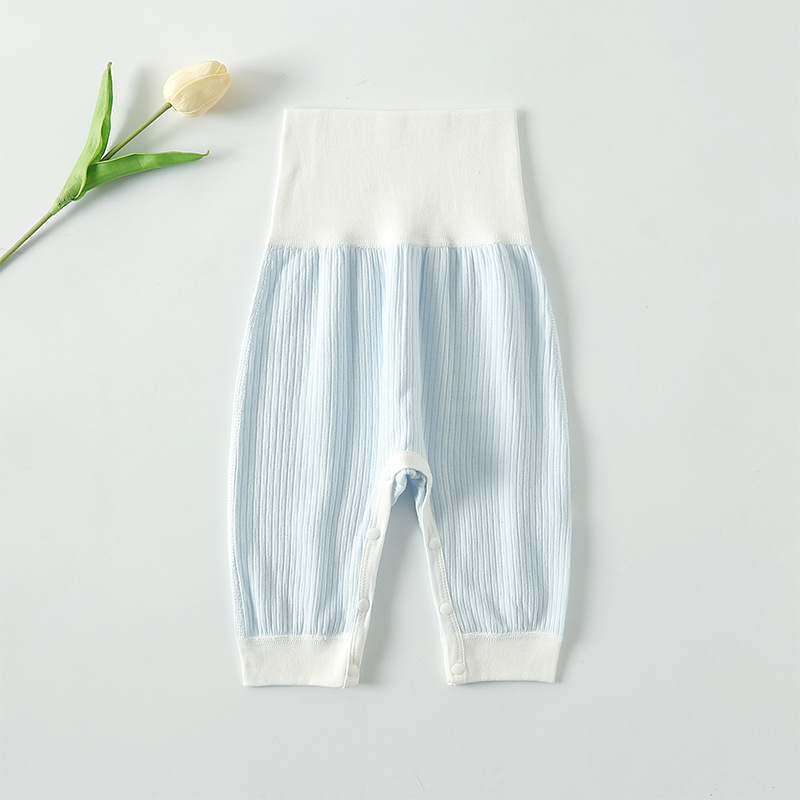 Pantaloni din bumbac 100% pentru bebeluși și copii, talie înaltă, talie elastică, pentru nou-născuți (0–1 an), fără deschidere în zona cracului