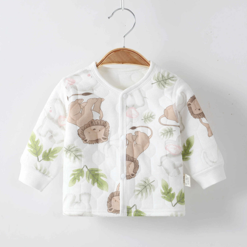 Kūdikio storas kardiganas be gobtuvo, 100% medvilnė, amžiaus grupė 1–3 metai, tinkamas pavasariui ir rudeniui