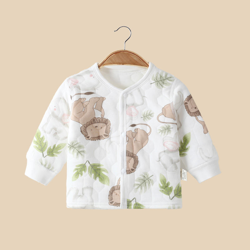 Kūdikio storas kardiganas be gobtuvo, 100% medvilnė, amžiaus grupė 1–3 metai, tinkamas pavasariui ir rudeniui