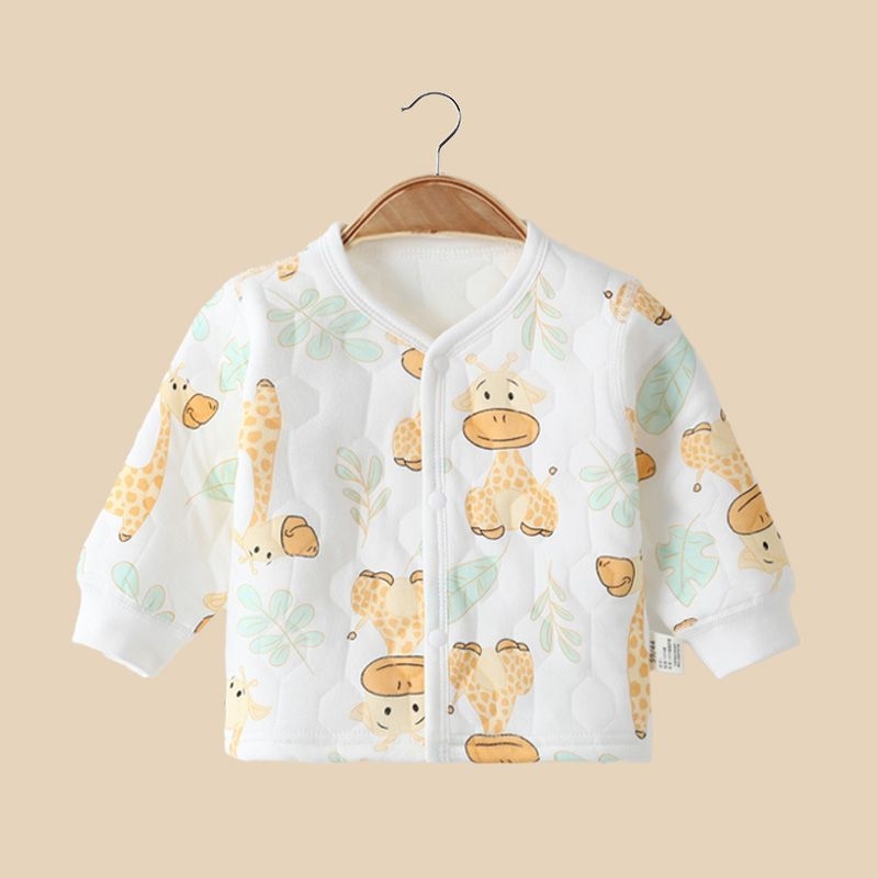 Kūdikio storas kardiganas be gobtuvo, 100% medvilnė, amžiaus grupė 1–3 metai, tinkamas pavasariui ir rudeniui