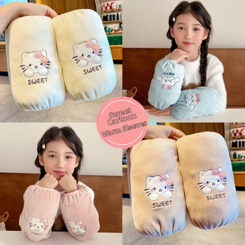 Vaikų rankovių apsauginiai dangteliai – nuo nešvarumų, flanelės pamušalas, siuvinėjimas, karikatūros raštas, amžius 1–8 metai