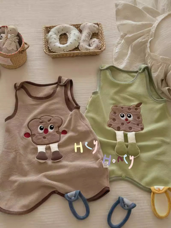 Sac de dormit pentru copii, fără mâneci, vestă pentru iarnă-toamnă, model desen animat, țesătură poliester, umplere 94% poliester și 6% spandex