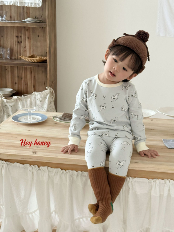 Set de pijamale pentru copii - unisex, 3-8 ani, 95% bumbac, imprimeu cu animale, menține căldura