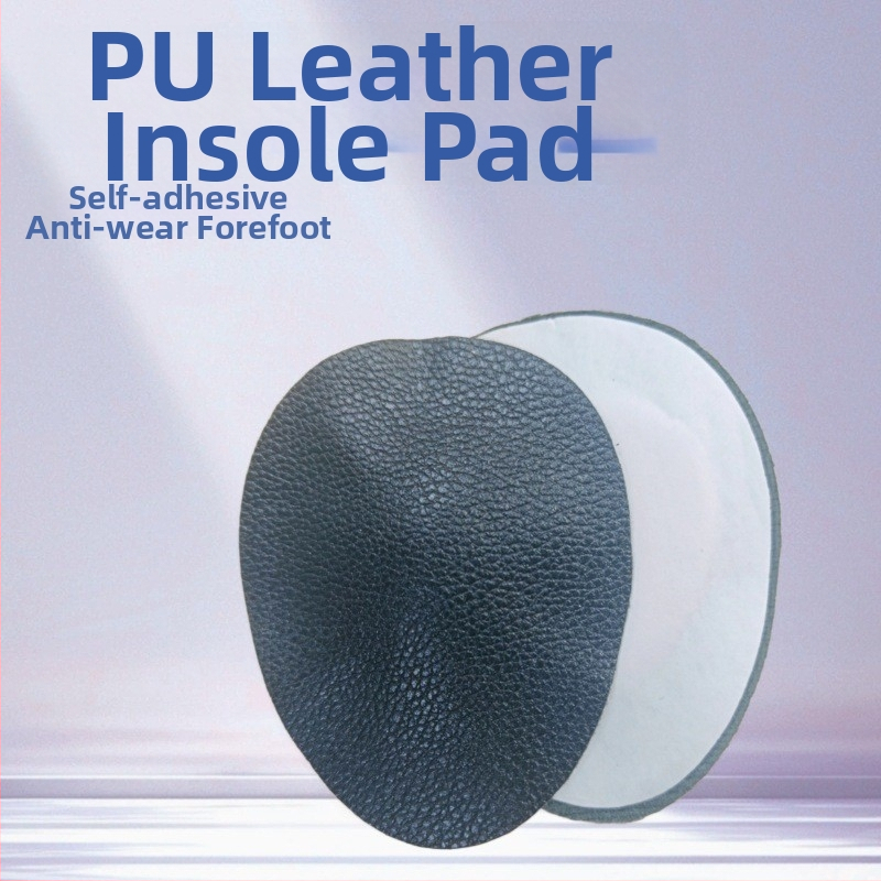 PU odinė priekinė pėdos pagalvėlė metatarzinei sričiai – prekės kodas 049 Leather Forefoot Pad – lipnus gelinis galas, anti-slip, minkštas smūgių sugėrimas, kasdienėms batams