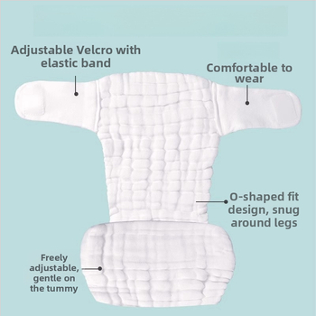 Beebi puuvillased gauze mähkmed püksid – ühekordsed, pestav, hingav treeningpüksid 0–12 kuud