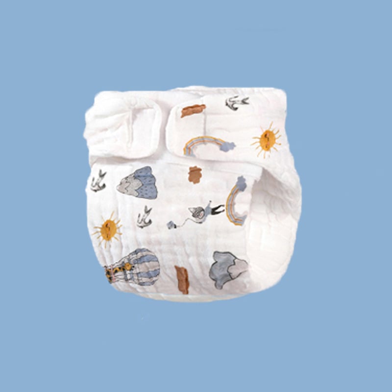 Beebi puuvillased gauze mähkmed püksid – ühekordsed, pestav, hingav treeningpüksid 0–12 kuud